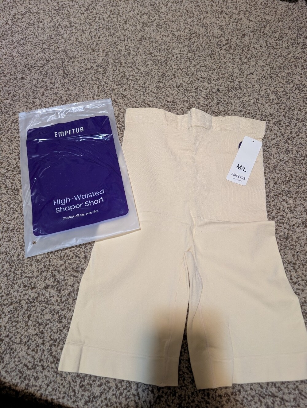 High-Waisted Shaper Short in Cream